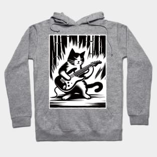 Electric Guitar Cat Rock Music Japan Style Funny Cat Hoodie